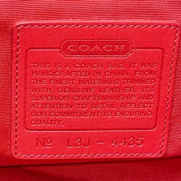 Coach Women’s Multicolor Canvas & Leather Striped With Daisy Charm Tote Bag Sz M - Picture 5 of 15